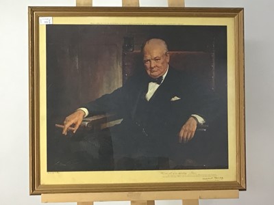 Lot 322 - PRINT DEPICTING WINSTON CHURCHILL