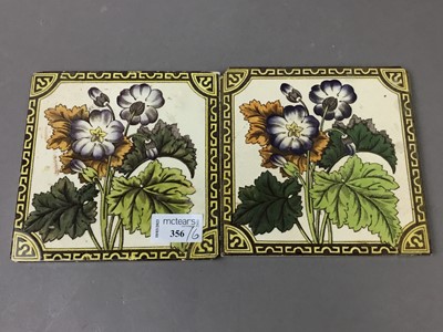 Lot 356 - SIX VARIOUS TILES