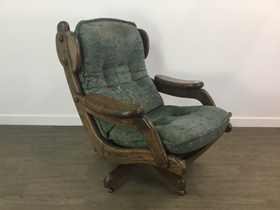 Lot 370 - PAIR OF OAK SWIVEL CHAIRS