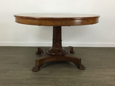 Lot 836 - REGENCY BURR WALNUT DINING TABLE