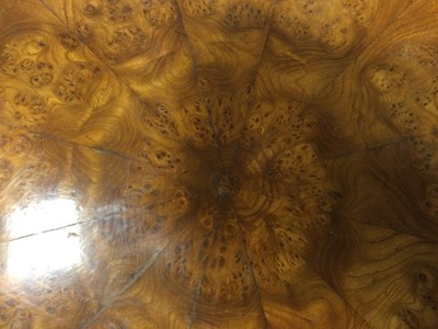 Lot 836 - REGENCY BURR WALNUT DINING TABLE