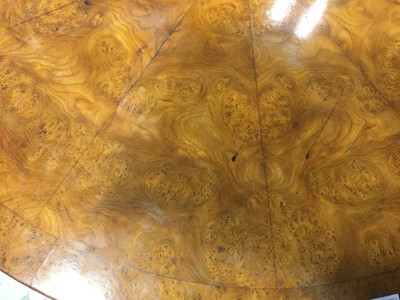 Lot 836 - REGENCY BURR WALNUT DINING TABLE