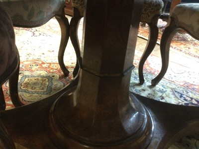 Lot 836 - REGENCY BURR WALNUT DINING TABLE