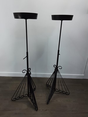 Lot 421 - PAIR OF CHURCH FLOWER PEDESTAL TELESCOPIC WEDDING STANDS