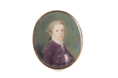 Lot 839 - GEORGE II PORTRAIT MINIATURE OF A YOUNG GENTLEMAN