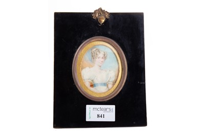 Lot 841 - REGENCY PORTRAIT MINIATURE OF A YOUNG LADY