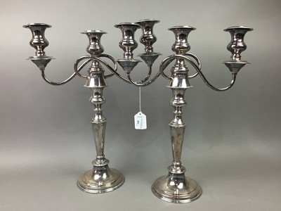 Lot 481 - PAIR OF PLATED CANDELABRA