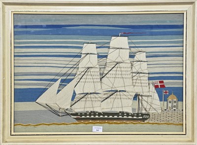 Lot 170 - TWO FOLK ART SAILOR'S WOOLWORKS