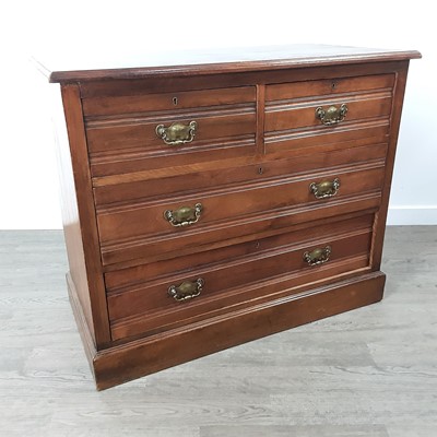 Lot 553 - WALNUT CHEST OF DRAWERS