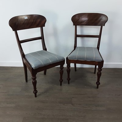 Lot 556 - PAIR OF MAHOGANY HALL CHAIRS