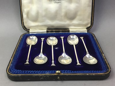 Lot 593 - SET OF SIX SILVER COFFEE SPOONS