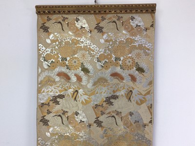 Lot 605 - CHINESE SILK EMBROIDERED WALL HANGING