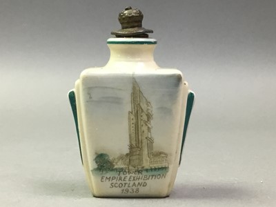 Lot 628 - ART DECO GLASGOW TOWER EMPIRE EXHIBITION SCENT BOTTLE