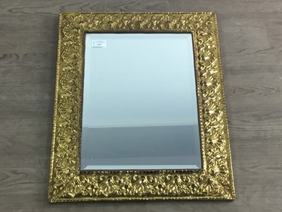 Lot 631 - BRASS FRAMED WALL MIRROR