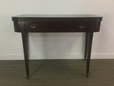 Lot 569 - MAHOGANY TURNOVER TEA TABLE