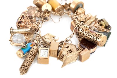 Lot 478 - GOLD CHARM BRACELET