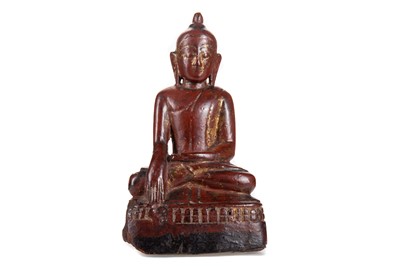 Lot 441 - SINO-TIBETAN RED LACQUER BUDDHA