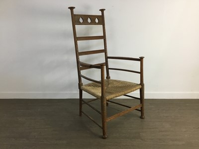 Lot 281 - LIBERTY & CO., THREE ARTS & CRAFTS OAK CHAIRS