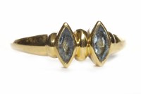 Lot 38 - EIGHTEEN CARAT GOLD GEM SET RING with two...