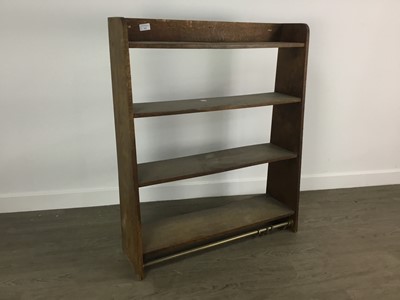 Lot 112 - VICTORIAN OAK OPEN BOOKCASE