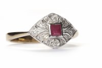 Lot 44 - ART DECO STYLE DIAMOND AND RUBY RING the...