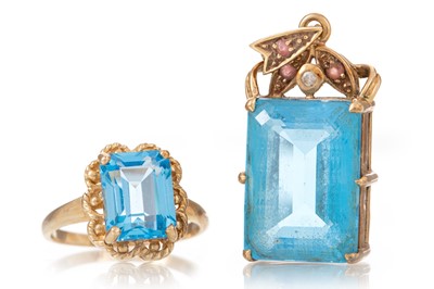 Lot 456 - TOPAZ PENDANT AND RING