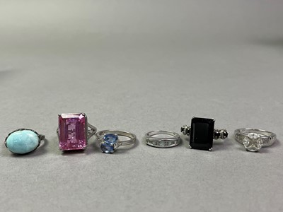 Lot 82 - COLLECTION OF SILVER GEM SET RINGS