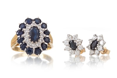 Lot 536 - SAPPHIRE AND DIAMOND RING