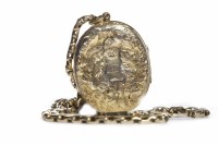 Lot 56 - VICTORIAN GOLD PLATED LOCKET ON CHAIN the...
