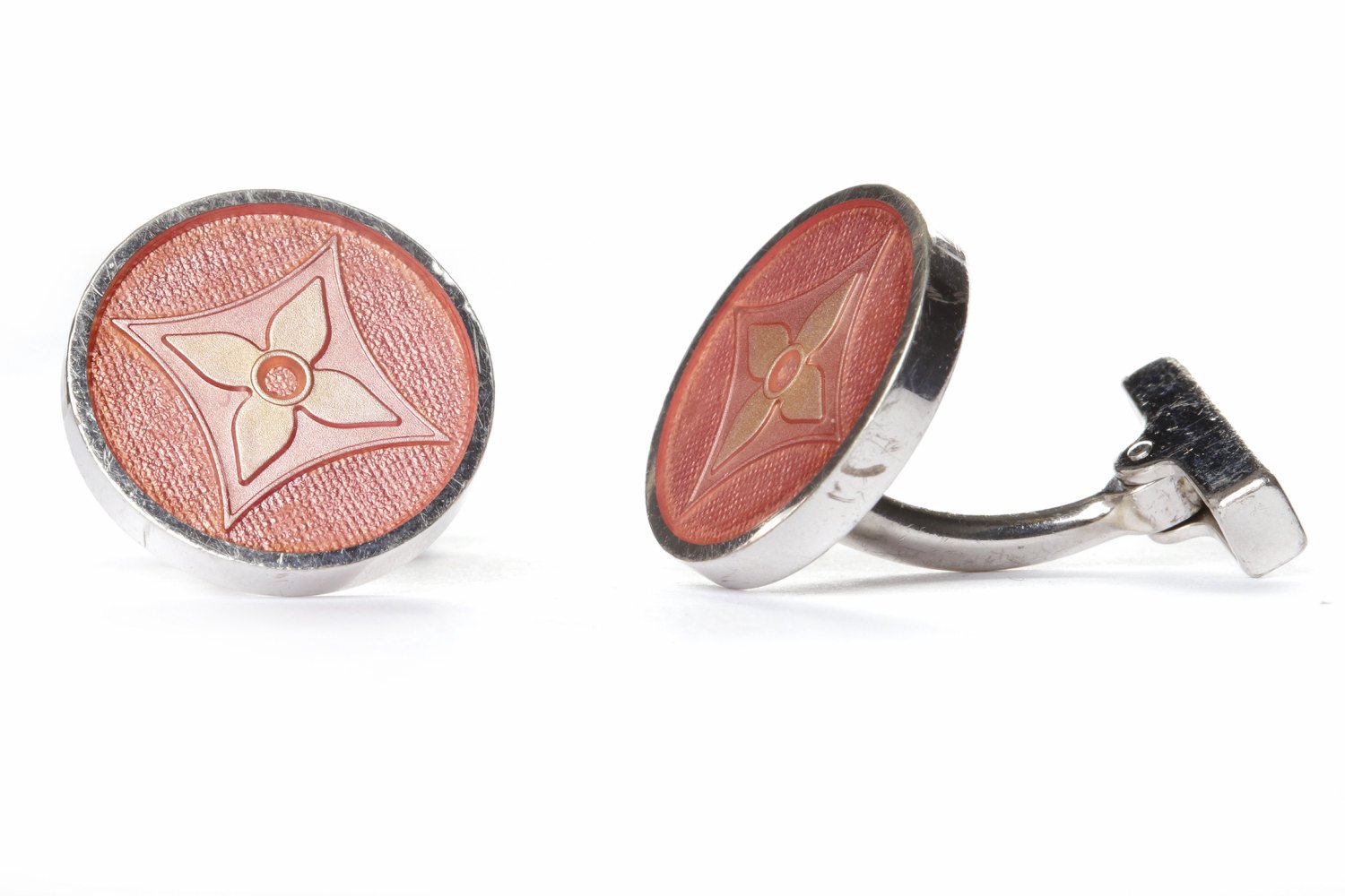 Lot 57 PAIR OF LOUIS VUITTON SILVER CUFFLINKS each