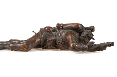 Lot 302A - IN THE MANNER OF AIME MILLET (FRENCH, 1819-1891), BRONZE FIGURE OF A FRENCH INFANTRY SOLDIER