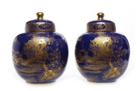 Lot 825 - PAIR OF WILTON WARE GINGER JARS WITH COVERS of...
