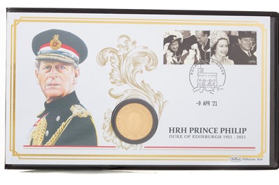 Lot 81 - PRINCE PHILIP MEMORIAL GOLD PROOF COMMEMORATIVE COVER