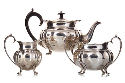 Lot 16 - GEORGE V SILVER THREE-PIECE TEA SERVICE