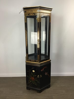 Lot 248 - CHINESE BLACK LACQUERED DISPLAY CABINET