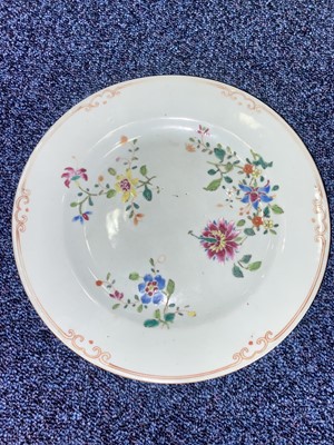 Lot 1047 - TWO 18TH CENTURY CHINESE FAMILLE ROSE PLATES