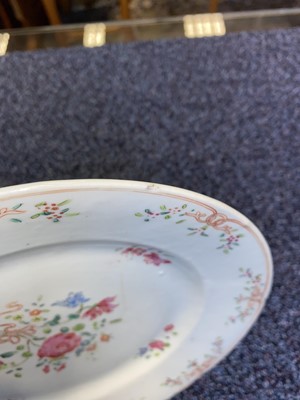 Lot 1047 - TWO 18TH CENTURY CHINESE FAMILLE ROSE PLATES