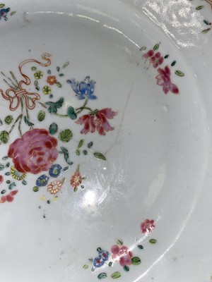 Lot 1047 - TWO 18TH CENTURY CHINESE FAMILLE ROSE PLATES