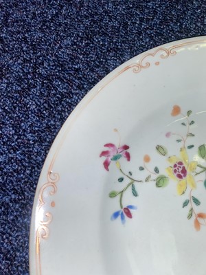 Lot 1047 - TWO 18TH CENTURY CHINESE FAMILLE ROSE PLATES
