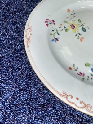 Lot 1047 - TWO 18TH CENTURY CHINESE FAMILLE ROSE PLATES