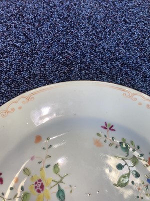 Lot 1047 - TWO 18TH CENTURY CHINESE FAMILLE ROSE PLATES