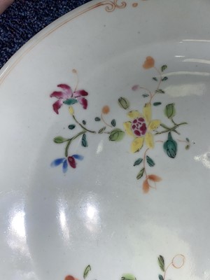 Lot 1047 - TWO 18TH CENTURY CHINESE FAMILLE ROSE PLATES