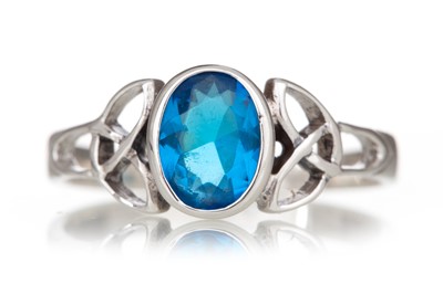 Lot 507 - BLUE CUBIC ZIRCONIA RING