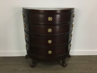 Lot 354 - MODERN HARDWOOD CHEST OF DRAWERS