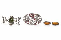 Lot 100A - TWO SCANDINAVIAN STYLE GEM SET BROOCHES one...