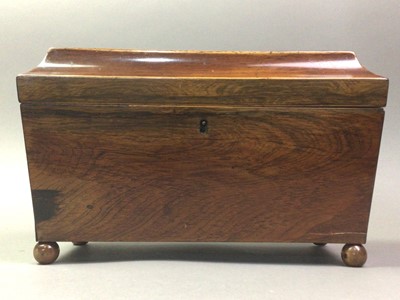 Lot 376 - VICTORIAN ROSEWOOD TEA CADDY