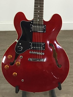 Lot 643 - GIBSON EPIPHONE LEFT-HANDED HOLLOW BODY ELECTRIC GUITAR