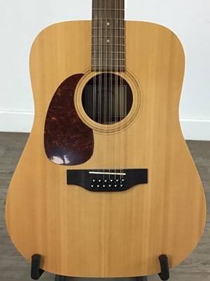 Lot 661 - SIGMA TWELVE-STRING LEFT-HANDED ELECTRO-ACOUSTIC GUITAR