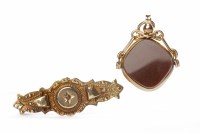 Lot 116 - VICTORIAN NINE CARAT GOLD BAR BROOCH with a...