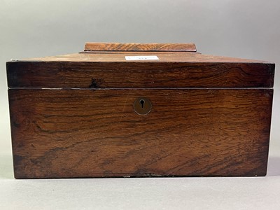 Lot 324 - 19TH CENTURY ROSEWOOD TEA CADDY